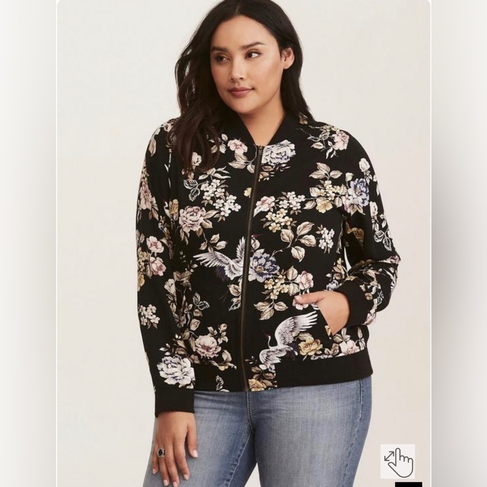 Torrid Twill Print Bomber Size 1